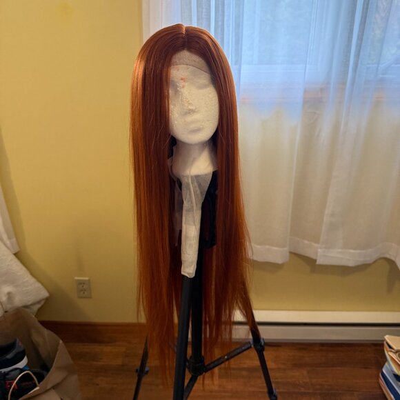 BRAND NEW Long Orang Lace Front Synthetic Wig 🤩 - Picture 2 of 2